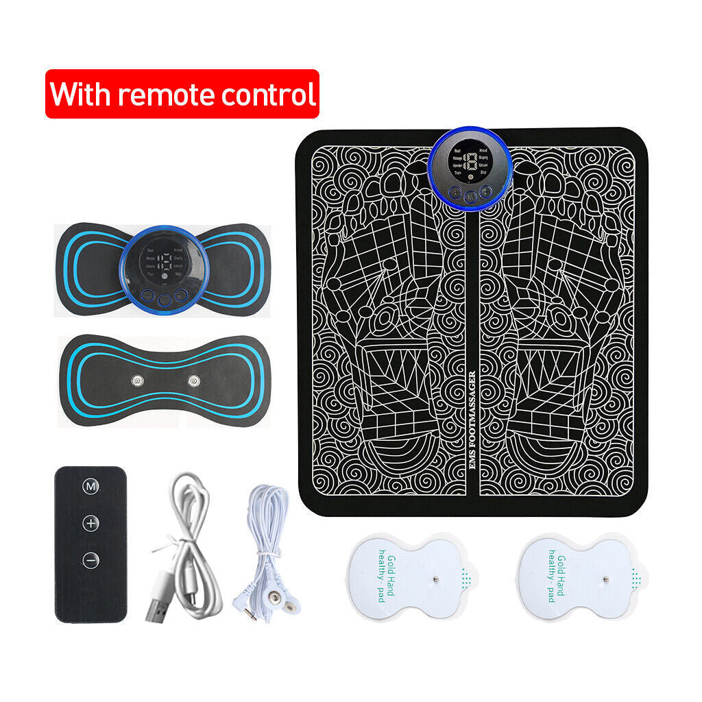 Electric Muscle Stimulator Foot Massager Pad Neck Back Massage Mat Relief Pain